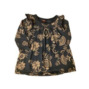 Tea Collection Cotton Teal Floral Dress. 12-18 Months.